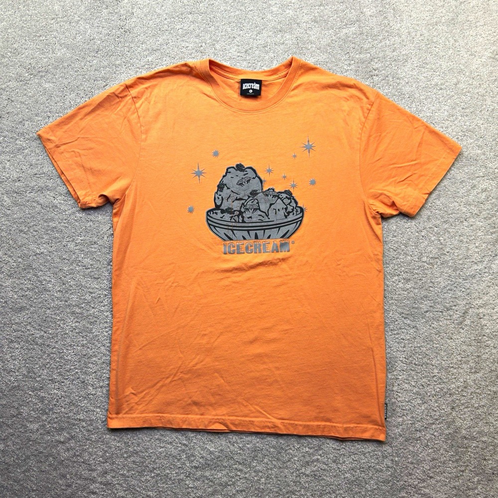 ICECREAM T Shirt Mens XL Orange Ice Cream Bowl Graphic BBC Streetwear Tee